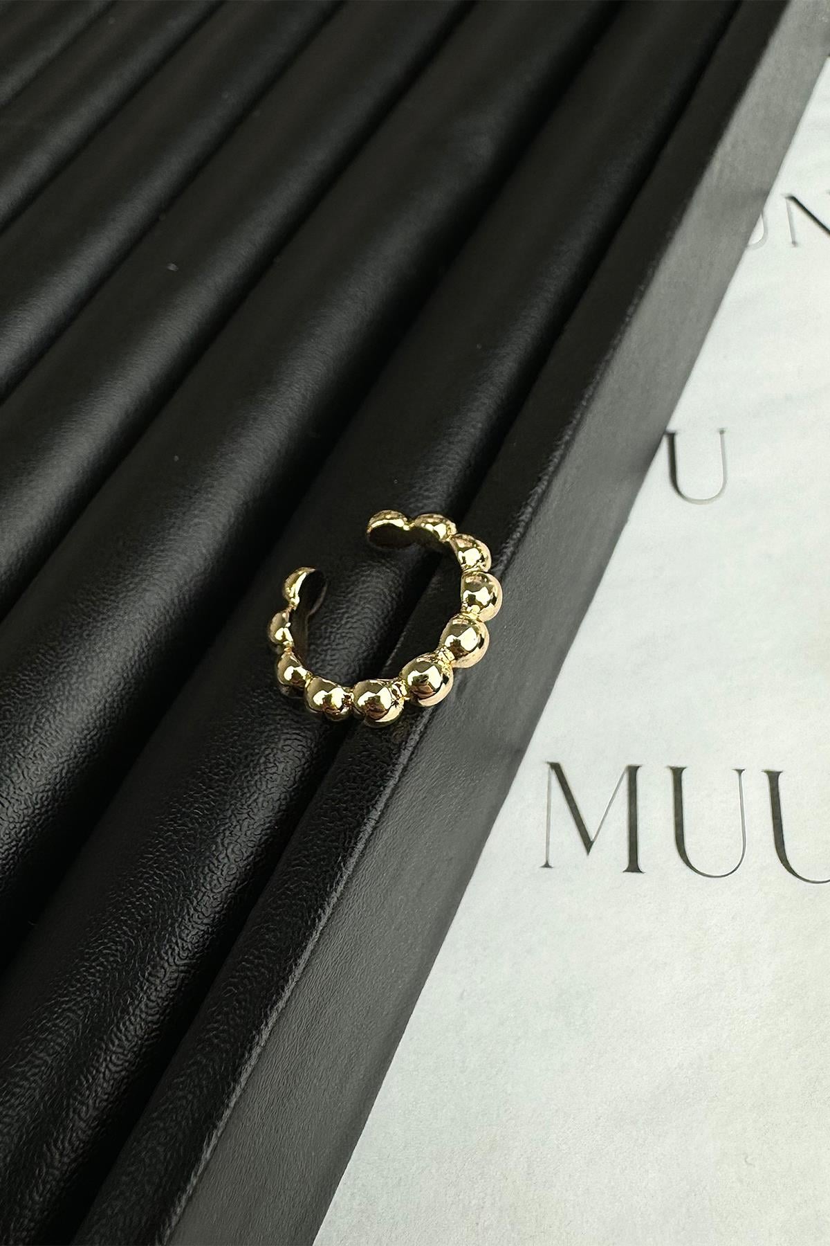 Gold Boncuk Model Earcuff