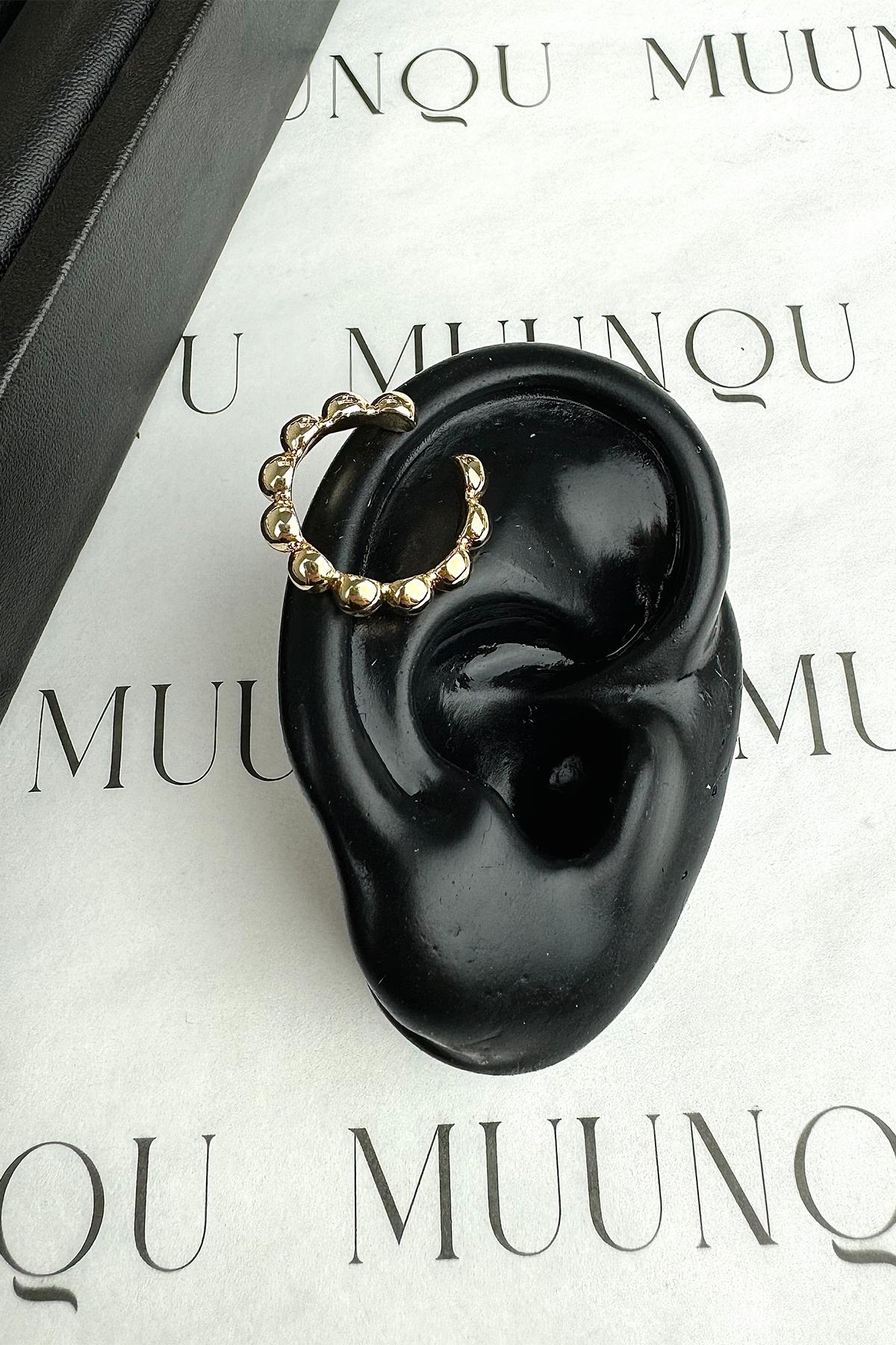 Gold Boncuk Model Earcuff