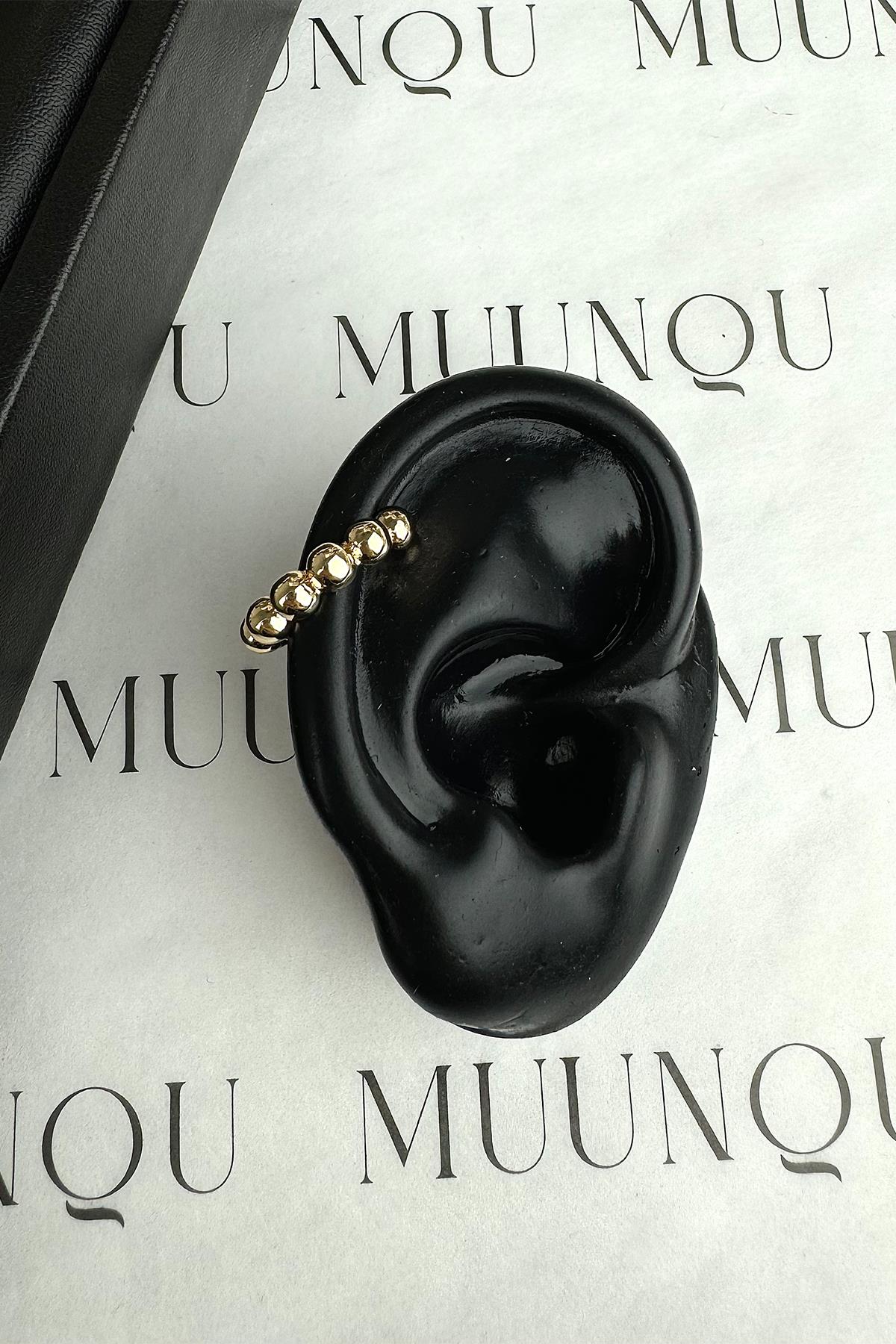 Gold Boncuk Model Earcuff