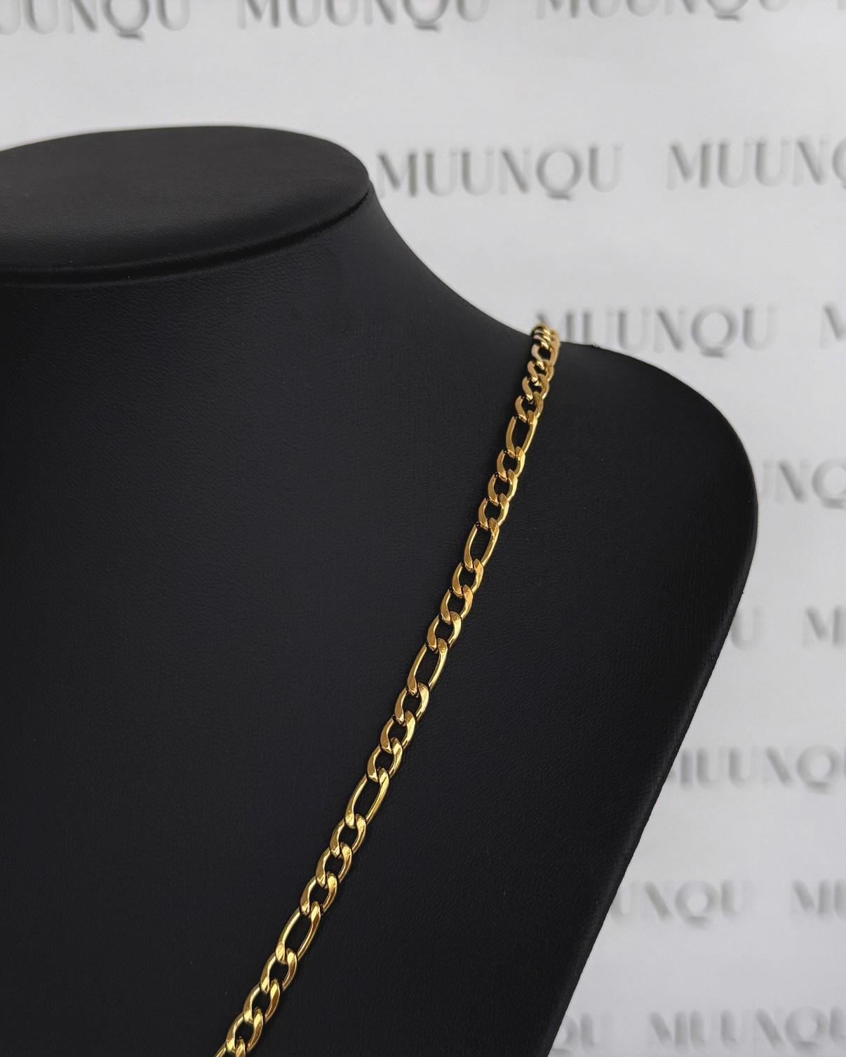 Gold Çelik Uzun Figaro Zincir Kolye