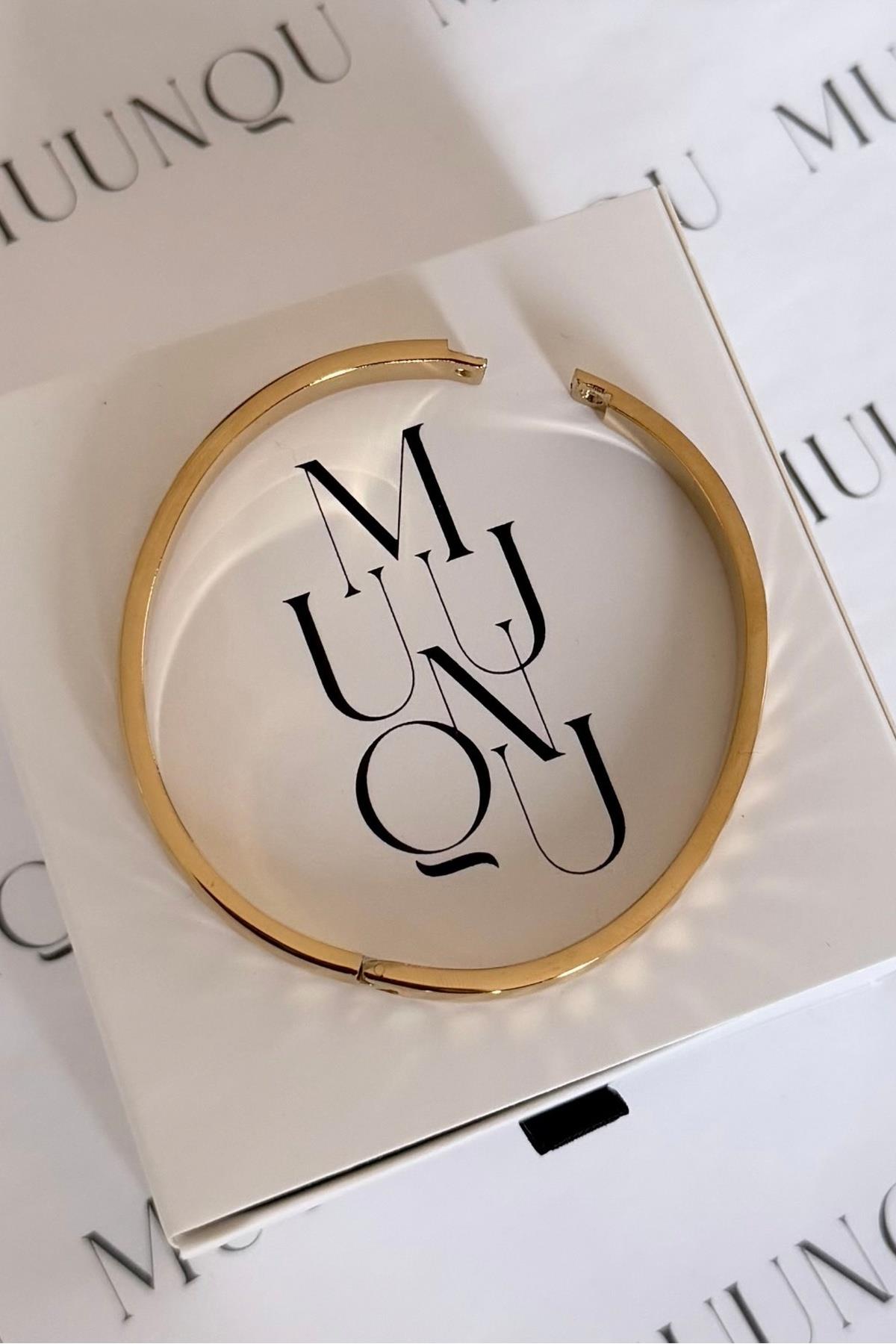 Gold Çelik Yansımalı Dövme Desen Kelepçe