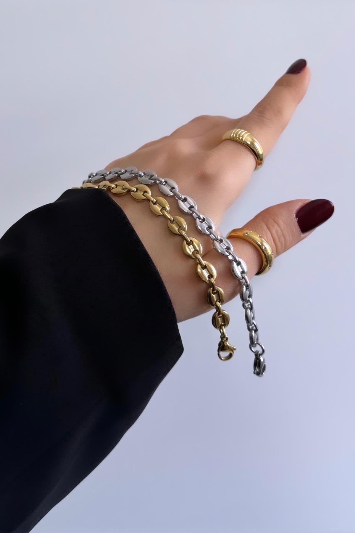 Gold Düğme Bileklik