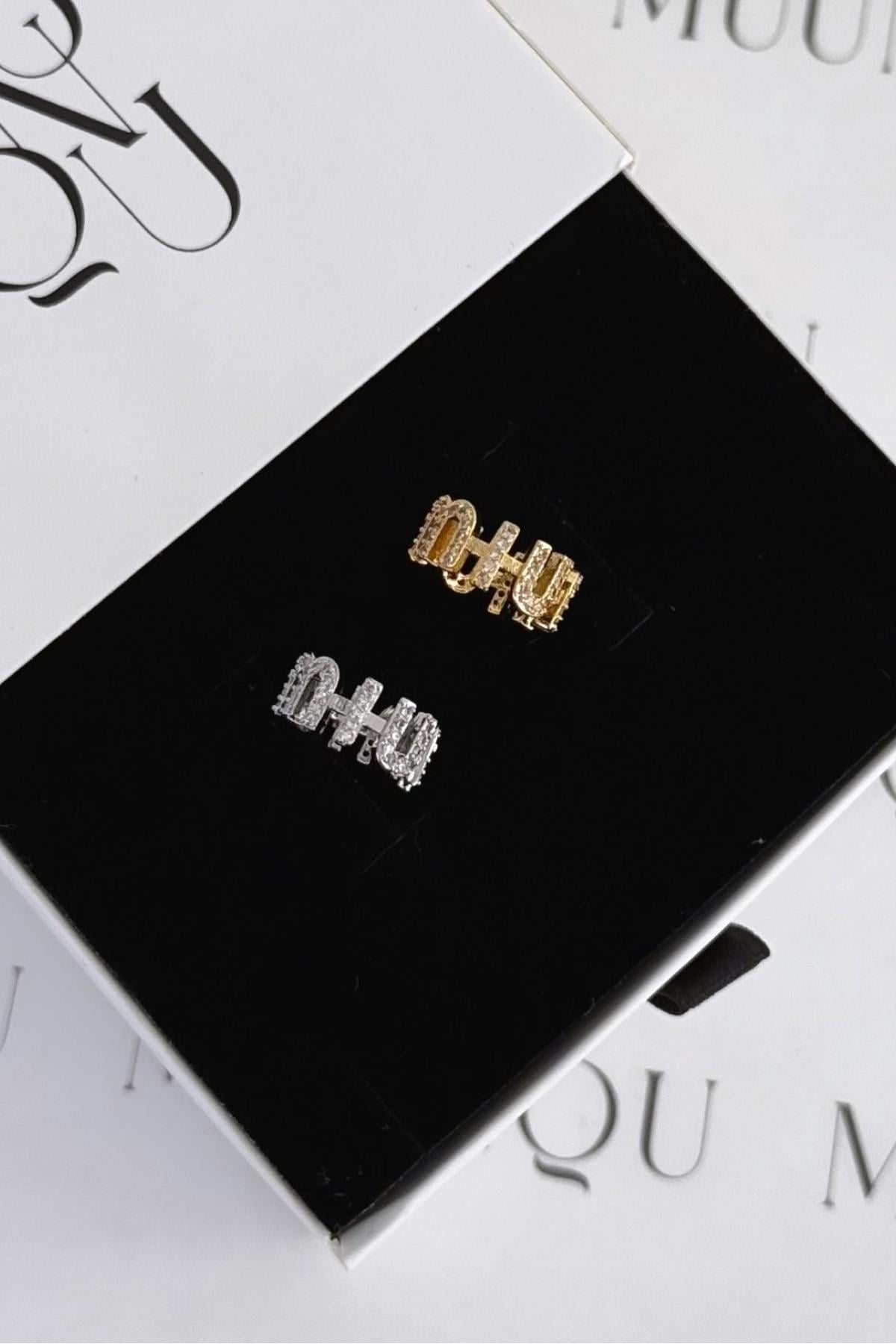 Gold Gümüş A.K. Mmiu Taşlı Earcuff