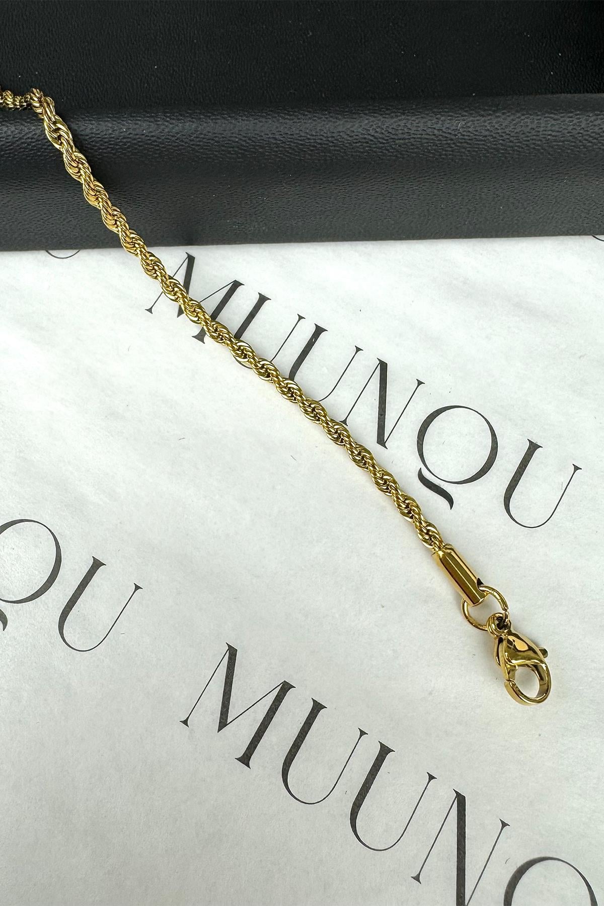 Gold İnce Burgu Bileklik