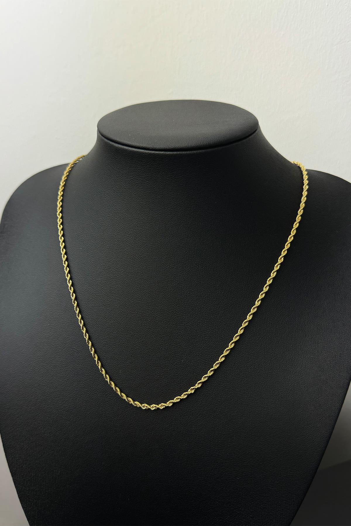 Gold İnce Burgu Kolye