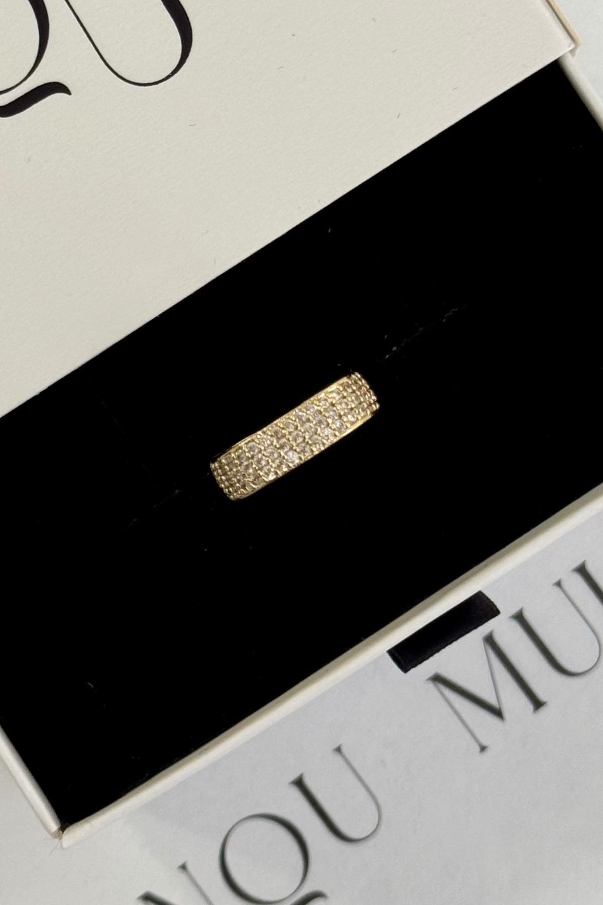 Gold Taşlı Kare Earcuff