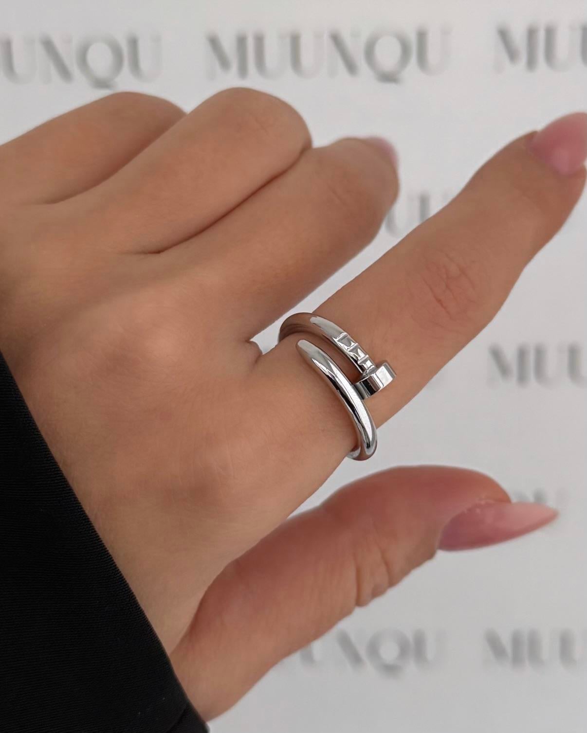 Gümüş Çelik Crtr Çivi Yüzük