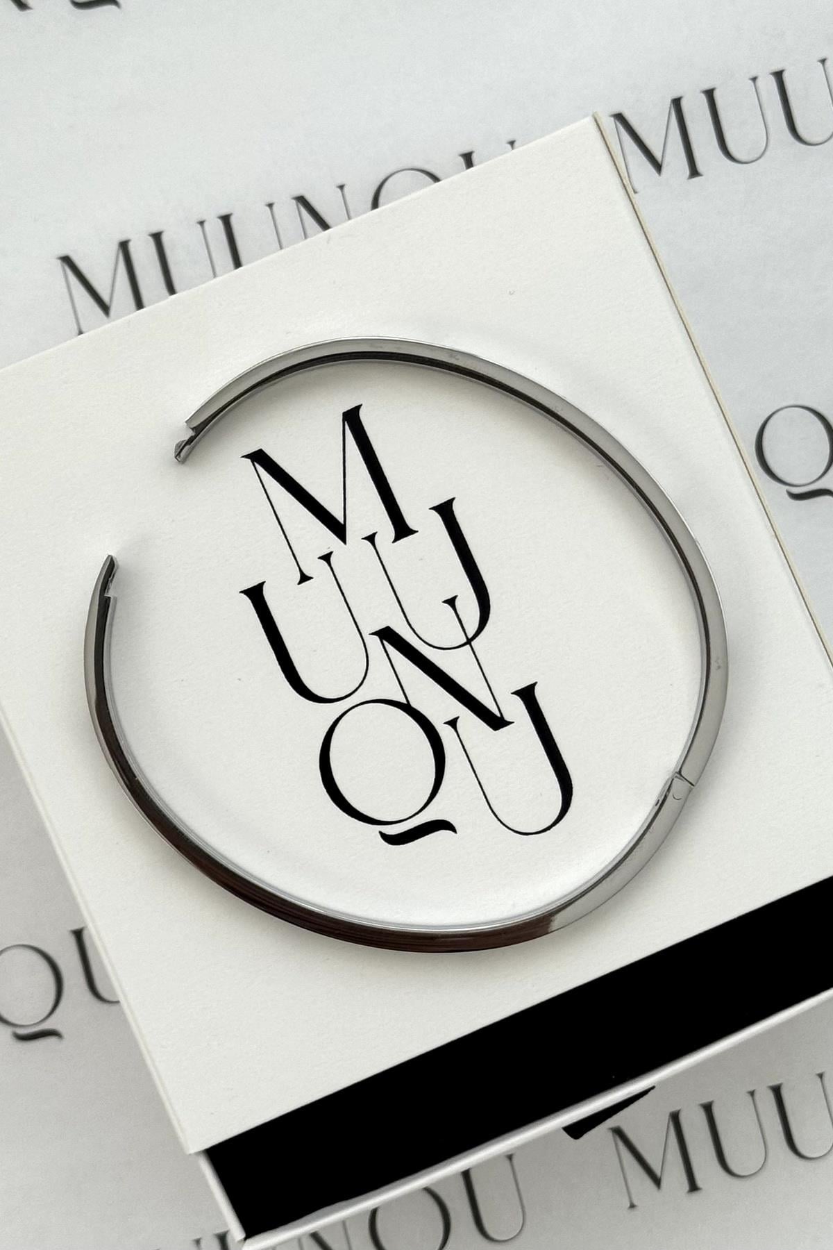 Gümüş Çelik Tam Tur Logo İthal Kelepçe