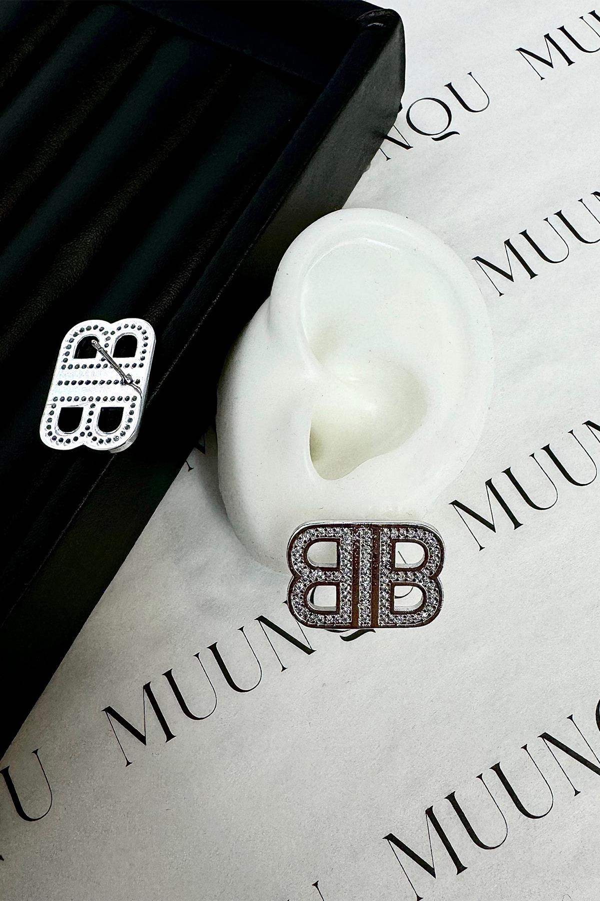 Gümüş Taşlı BB Küpe