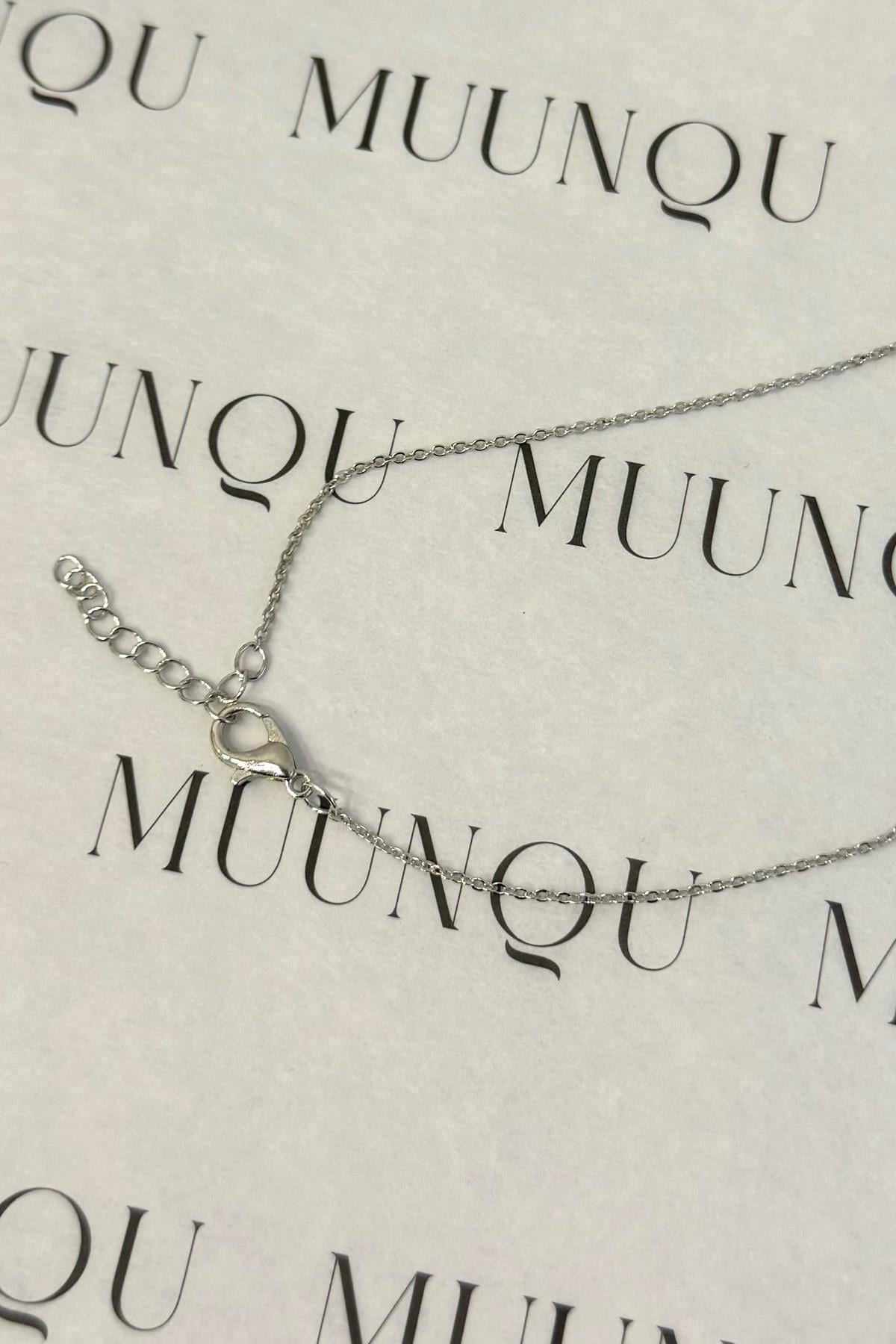 Gümüş Taşlı Nazar Kolye 1cm