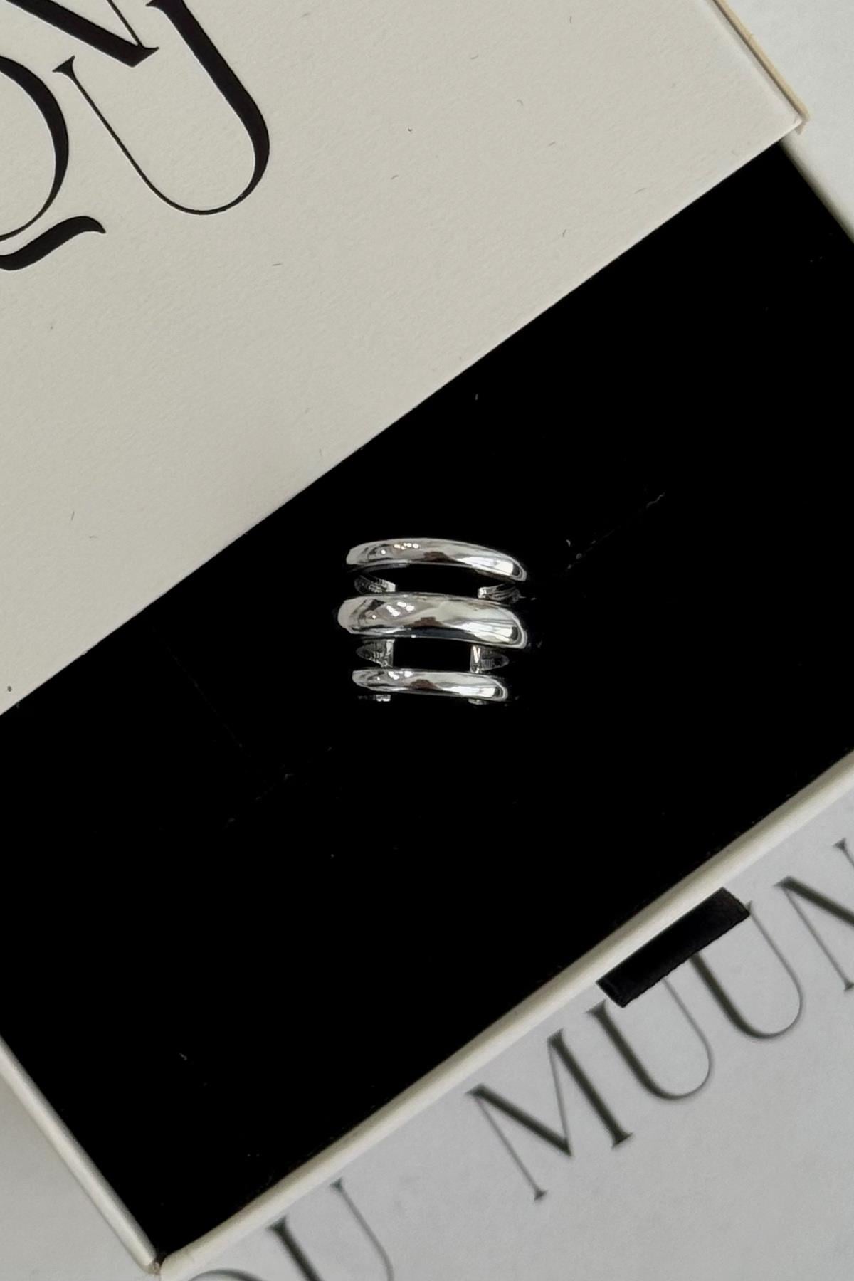 Gümüş Üçlü Şerit Earcuff