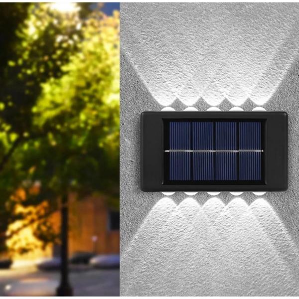 10 Ledli Solar Bahçe Dış Mekan Duvar Aydınlatması 2'li Set