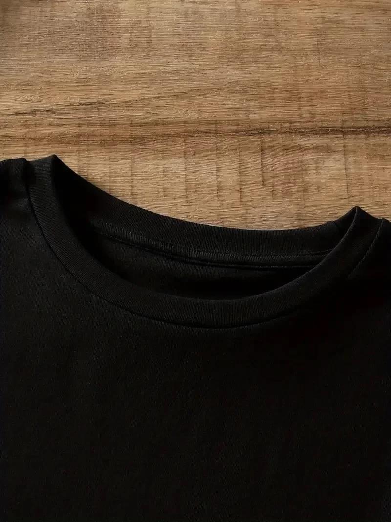 20/1 Penye Compack Ayı Baskılı Oversize Bisiklet Yaka Kısa Kol T-shirt - Siyah