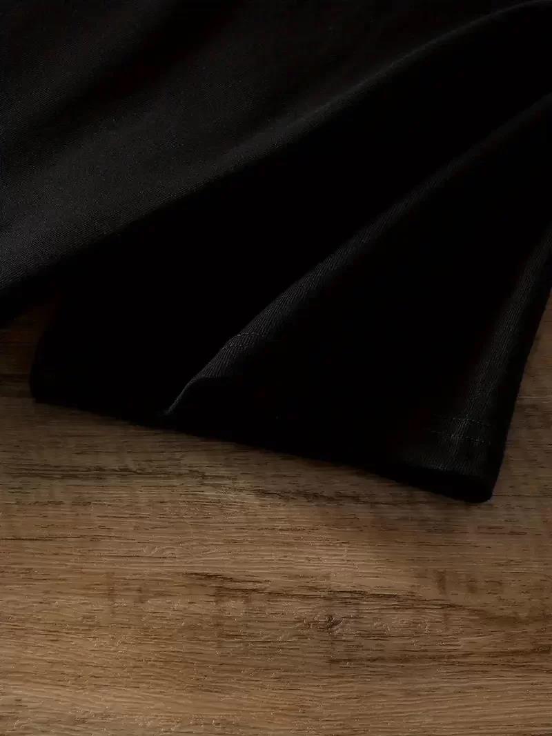 20/1 Penye Compack Ayı Baskılı Oversize Bisiklet Yaka Kısa Kol T-shirt - Siyah