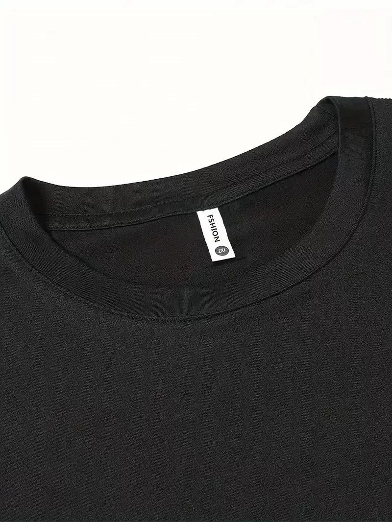 20/1 Penye Compack Baskılı Oversize Bisiklet Yaka Kısa Kol T-shirt - Siyah