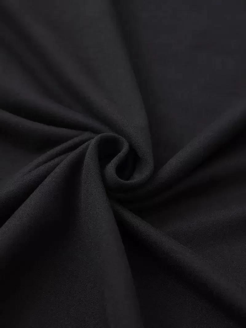 20/1 Penye Compack Baskılı Oversize Bisiklet Yaka Kısa Kol Yazlık T-shirt - Siyah