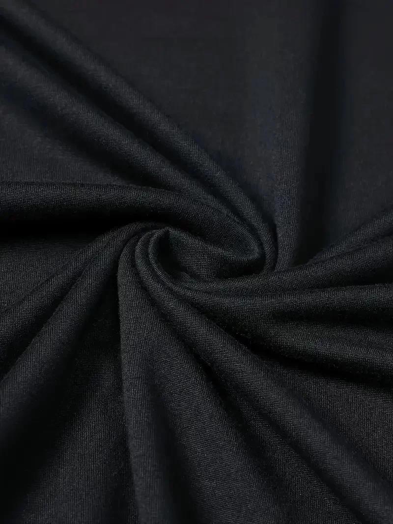 20/1 Penye Compack Baskılı Oversize Bisiklet Yaka Kısa Kol T-shirt - Siyah