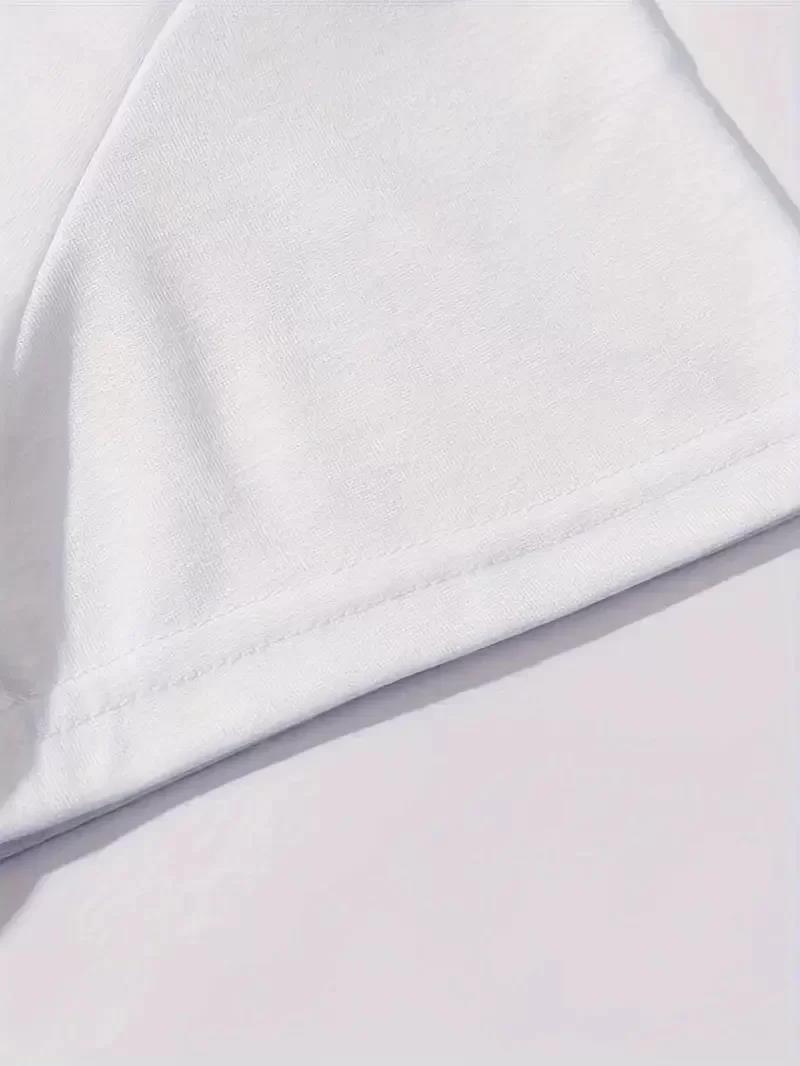 20/1 Penye Compack Baskılı Oversize Kahve Desenli Kadın Kısa Kol T-shirt - Beyaz