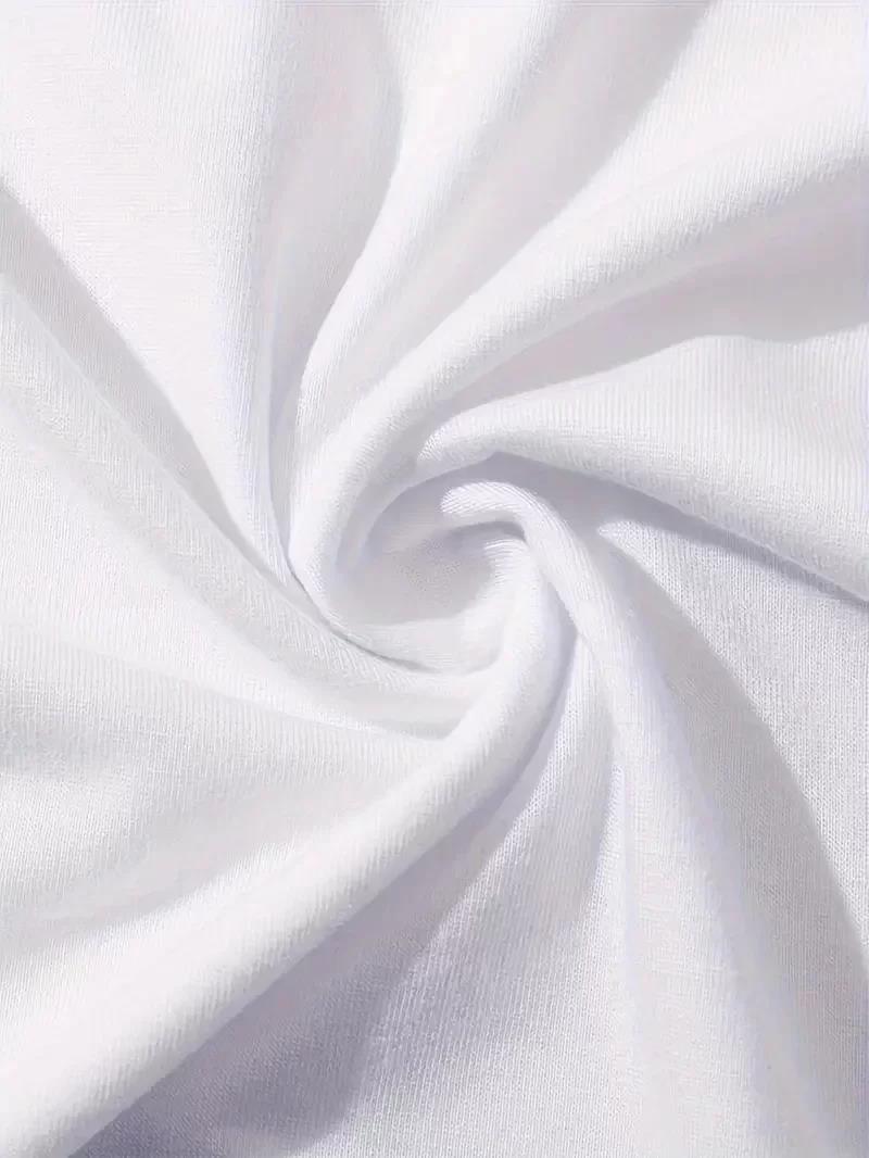 20/1 Penye Compack Baskılı Oversize Kahve Desenli Kadın Kısa Kol T-shirt - Beyaz