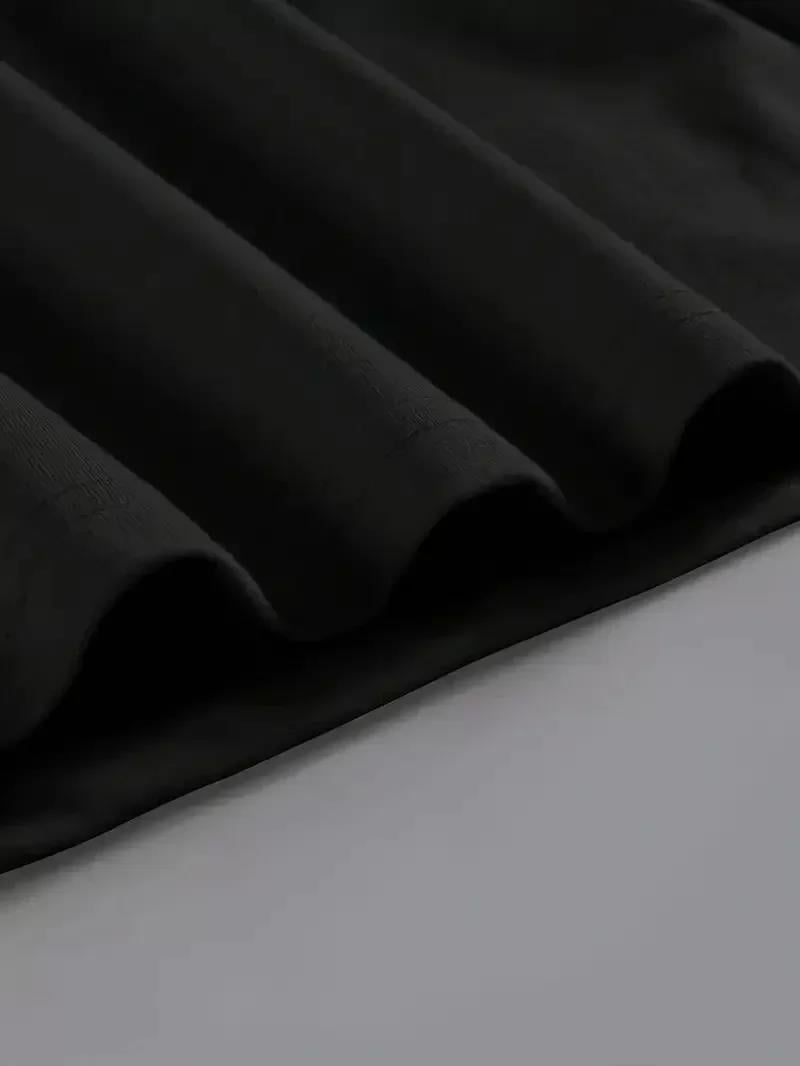 20/1 Penye Compack Baskılı Oversize Kahve Desenli Kadın Kısa Kol Yazlık T-shirt - Siyah