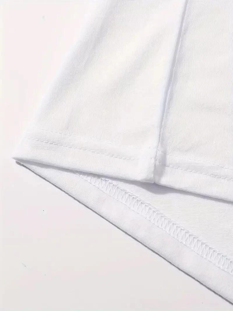 20/1 Penye Compack Baskılı Oversize Kahve Desenli Kadın Kısa Kol T-shirt - Beyaz