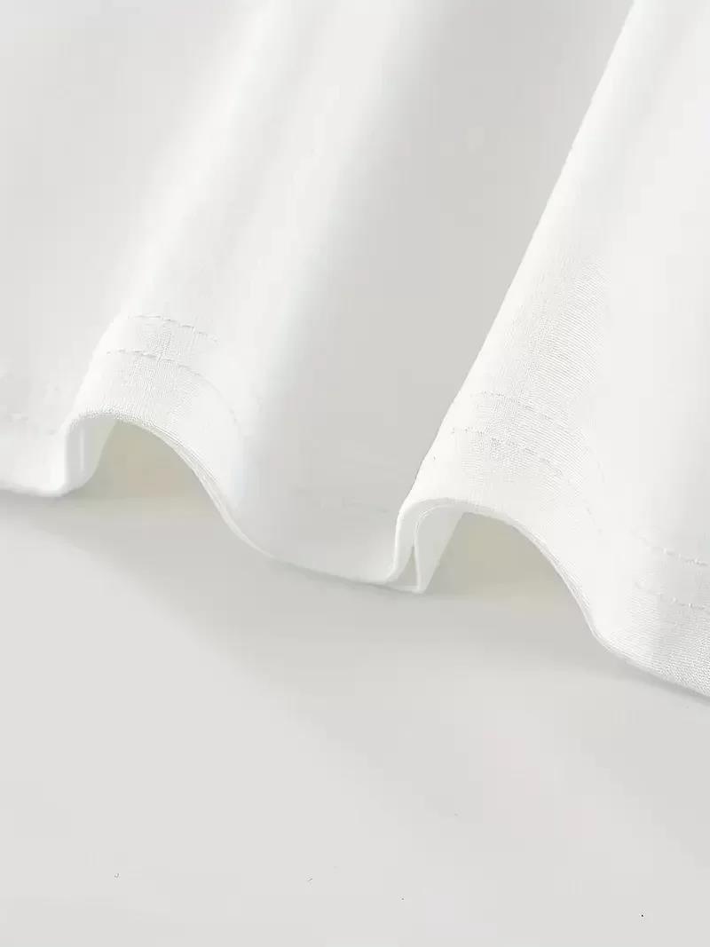20/1 Penye Compack Baskılı Oversize Kısa Kol Bisiklet Yaka T-shirt - Beyaz