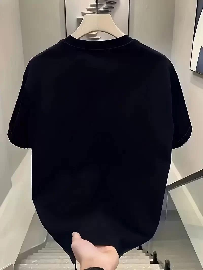 20/1 Penye Compack Day One Baskılı Oversize Bisiklet Yaka T-shirt - Siyah