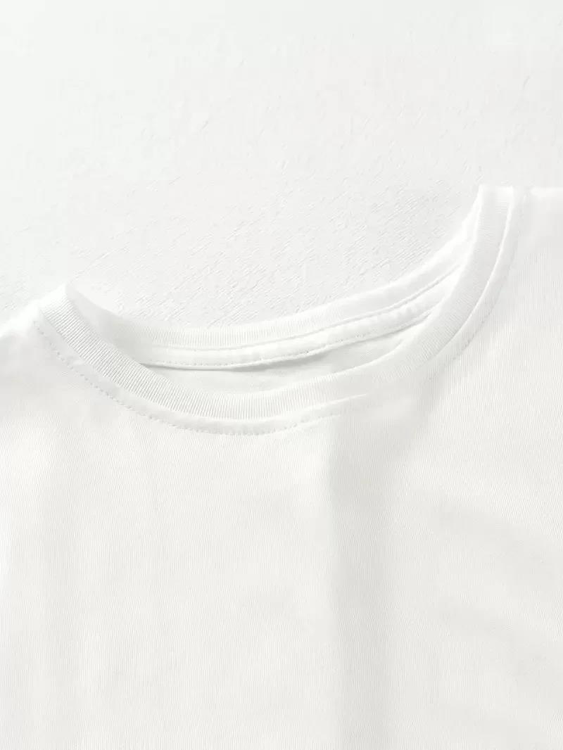 20/1 Penye Compack Gülücük Baskılı Oversize Bisiklet Yaka Kısa Kol Yazlık T-shirt - Beyaz
