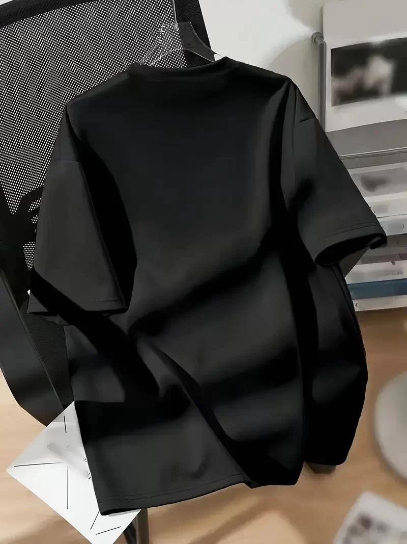 20/1 Penye Compack New York Baskılı Oversize Kısa Kol Bisiklet Yaka T-shirt - Siyah