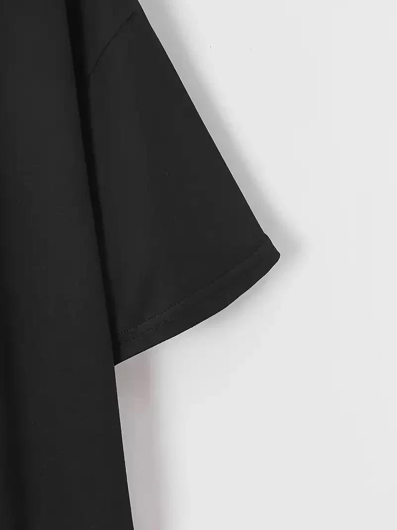 20/1 Penye Compack New York Baskılı Oversize Kısa Kol Bisiklet Yaka T-shirt - Siyah
