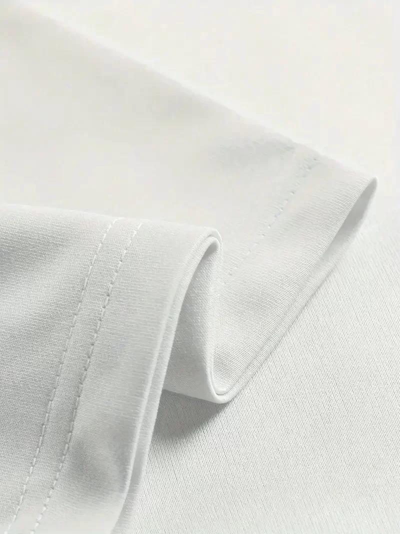 20/1 Penye Compack Ön Arka Ejder Baskılı Oversize Bisiklet Yaka T-shirt - Beyaz