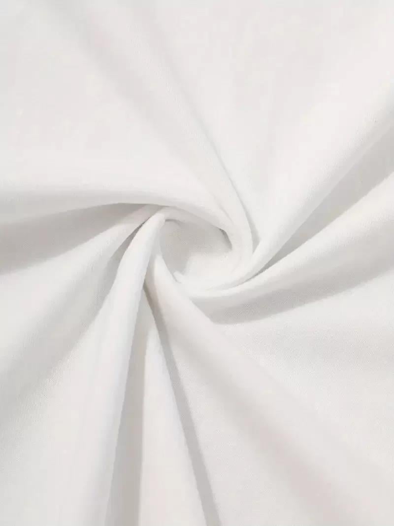 20/1 Penye Compack Palmiye Baskılı Oversize Bisiklet Yaka Kısa Kol T-shirt - Beyaz
