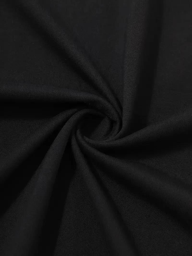 20/1 Penye Compack Sarj %1 Baskılı Oversize Bisiklet Yaka Kısa Kol Yazlık T-shirt - Siyah