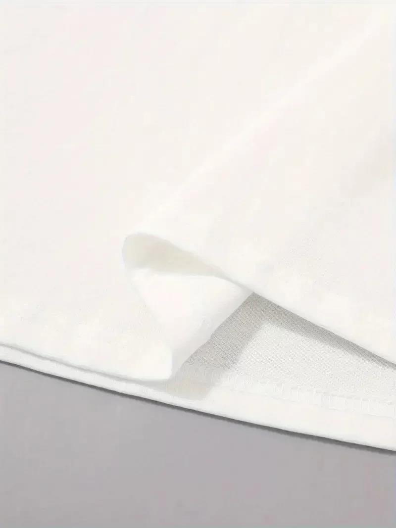 20/1 Penye Compack Sarj %1 Baskılı Oversize Bisiklet Yaka Kısa Kol Yazlık T-shirt - Beyaz