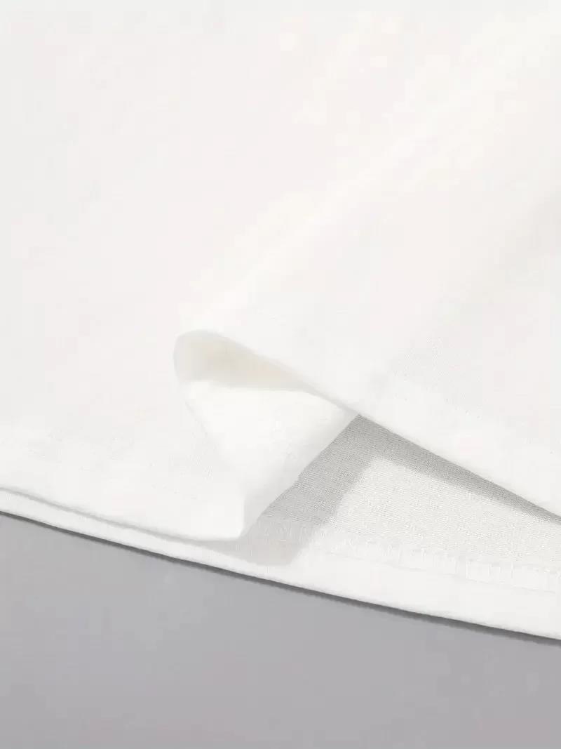 20/1 Penye Compack Uçak Baskılı Oversize Bisiklet Yaka Kısa Kol T-shirt - Beyaz