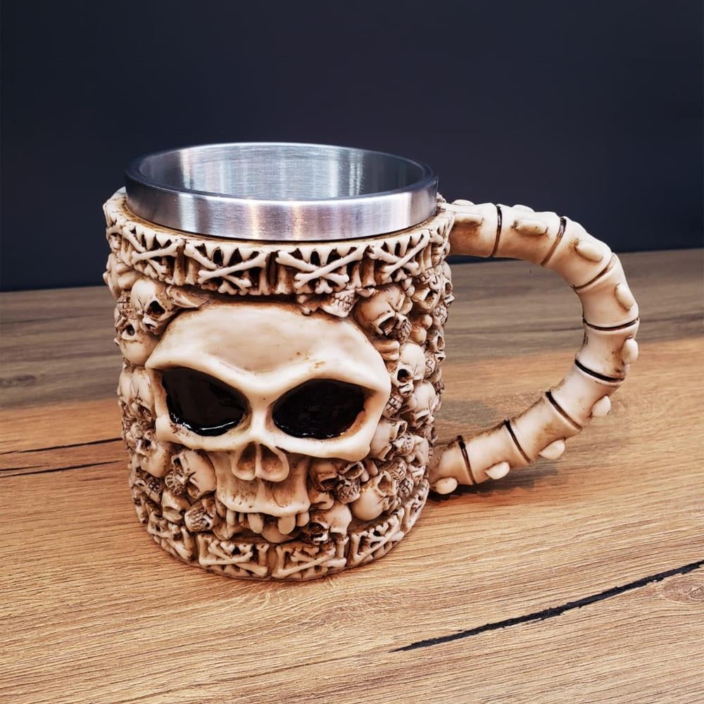3D Tasarımlı İskelet Kupa Bardak