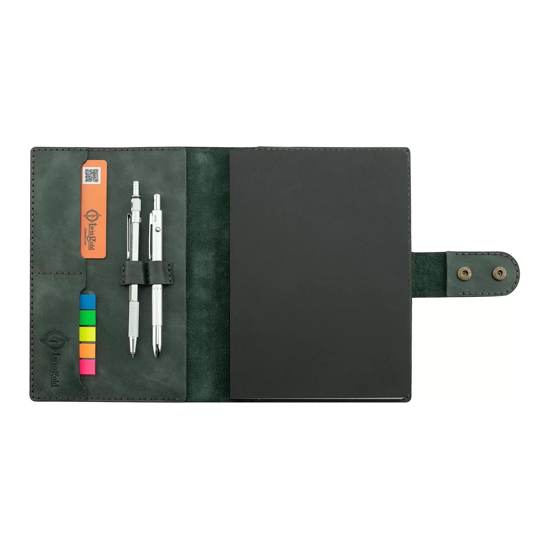 A5 Defter ve Ajanda Kılıfı - %100 Rainbow Deri - KO10001 - Haki