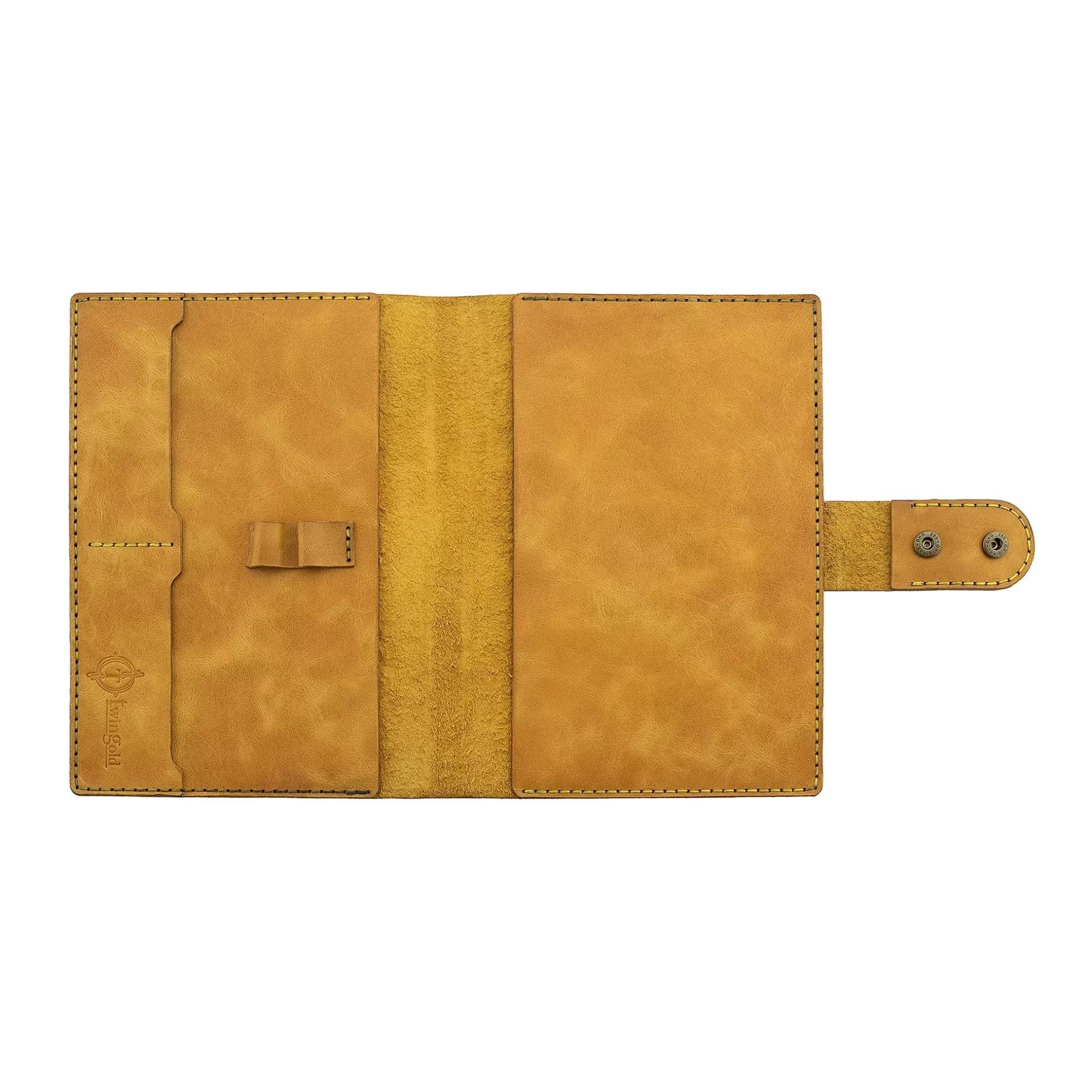A5 Defter ve Ajanda Kılıfı - %100 Rainbow Deri - KO10001 - Hardal Sarısı