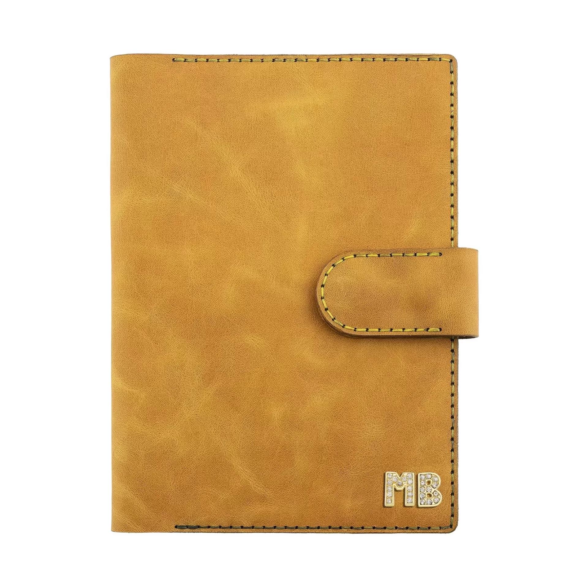 A5 Defter ve Ajanda Kılıfı - %100 Rainbow Deri - KO10001 - Hardal Sarısı