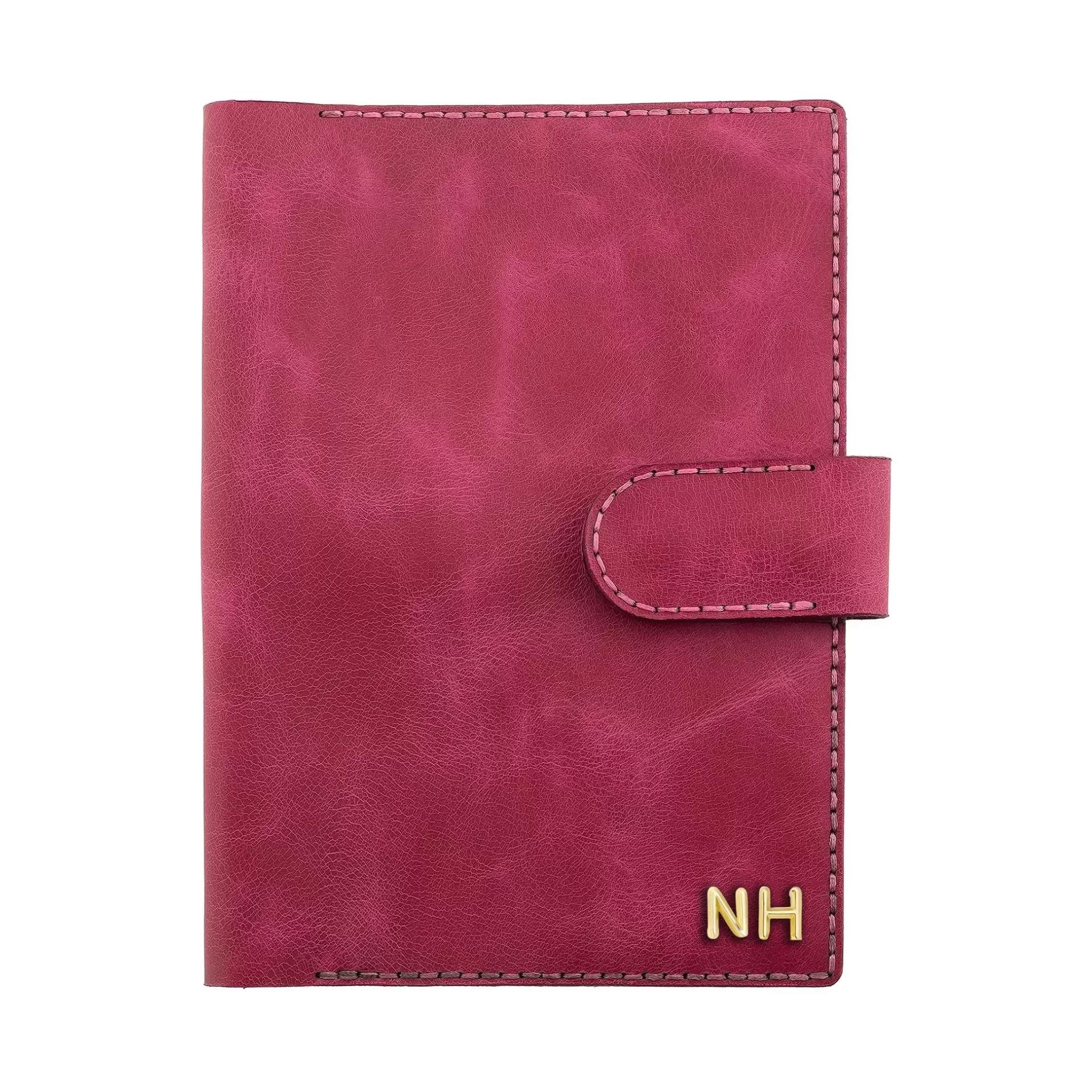 A5 Defter ve Ajanda Kılıfı - %100 Rainbow Deri - KO10001 - Fuşya