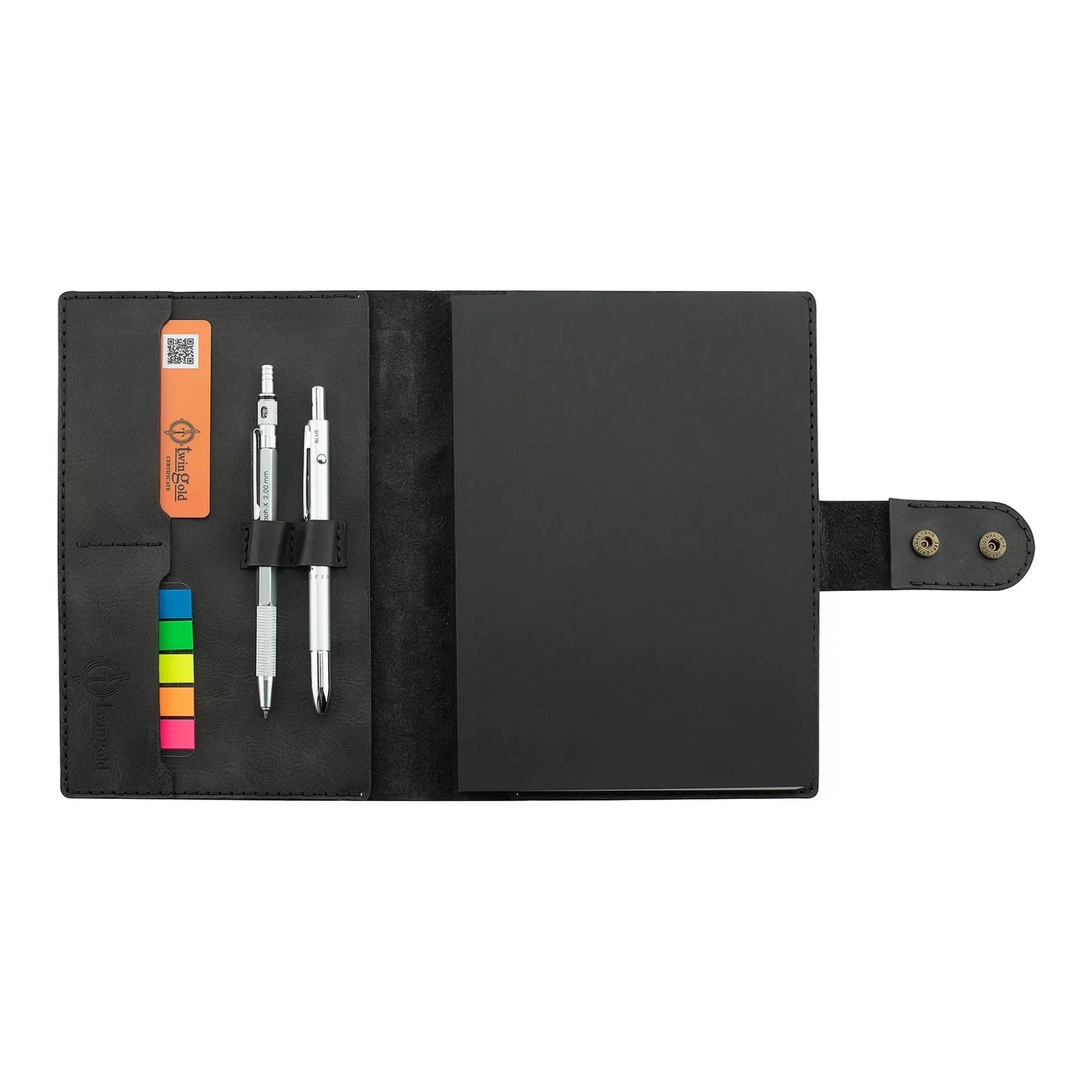 A5 Defter ve Ajanda Kılıfı - %100 Rainbow Deri - KO10001 - Antrasit