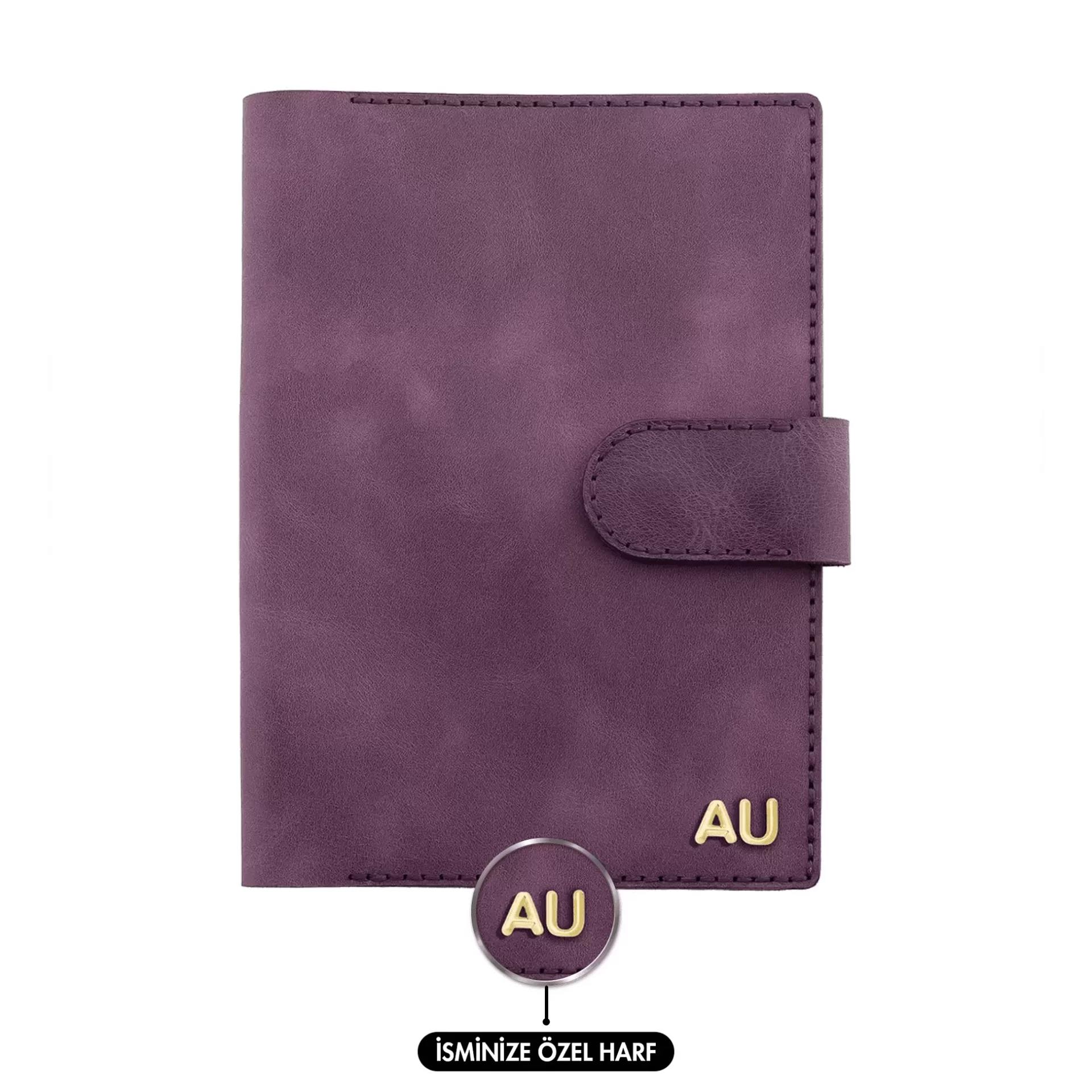 A5 Defter ve Ajanda Kılıfı - %100 Rainbow Deri - KO10001 - Mor