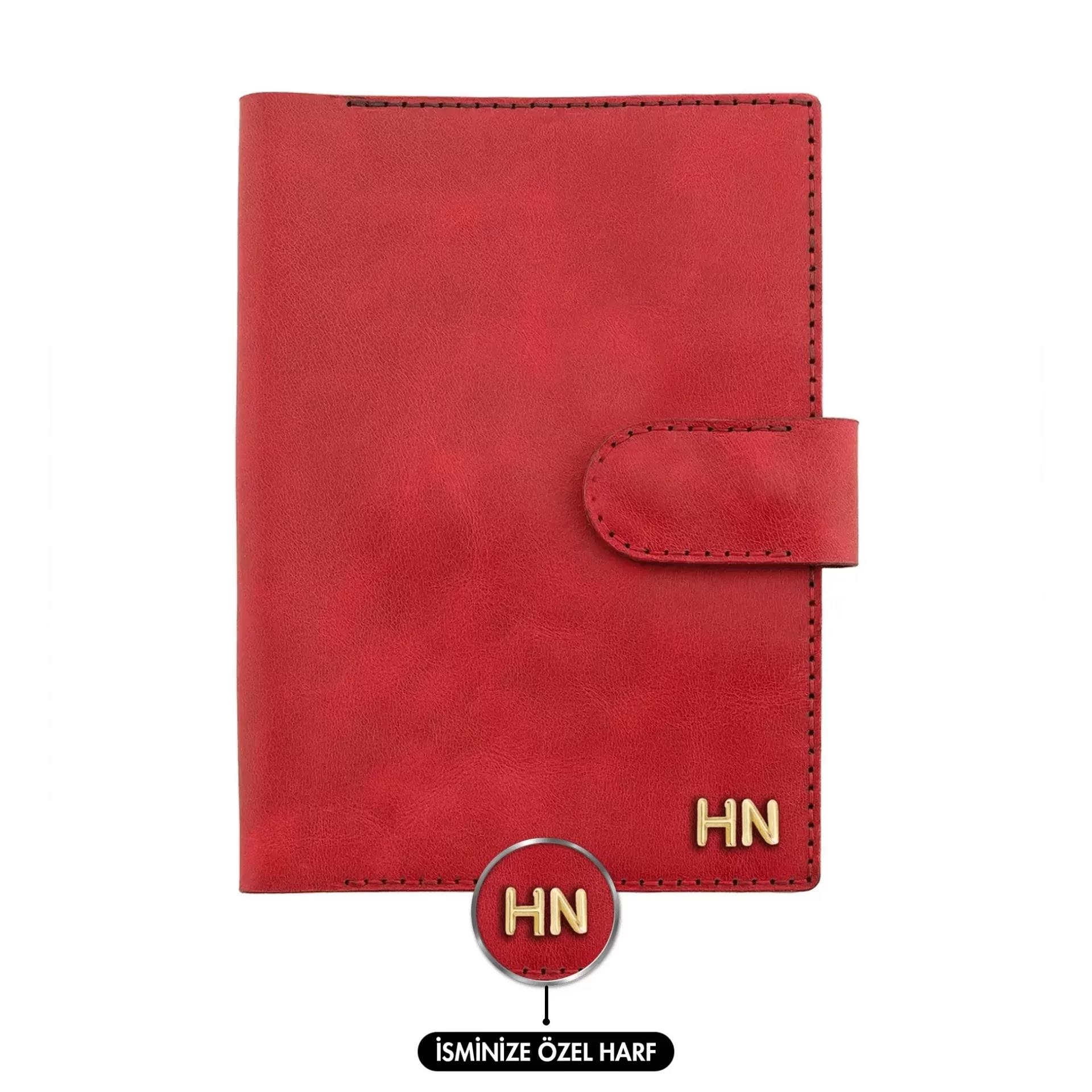 A5 Defter ve Ajanda Kılıfı - %100 Rainbow Deri - KO10001 - Kırmızı