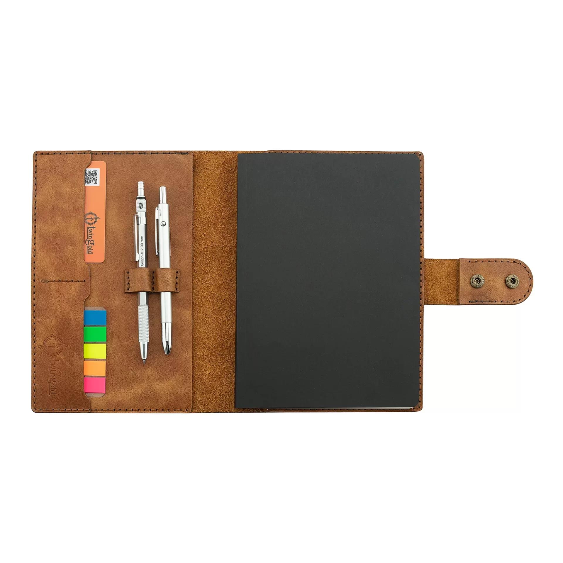 A5 Defter ve Ajanda Kılıfı - %100 Rainbow Deri - KO10001 - Camel