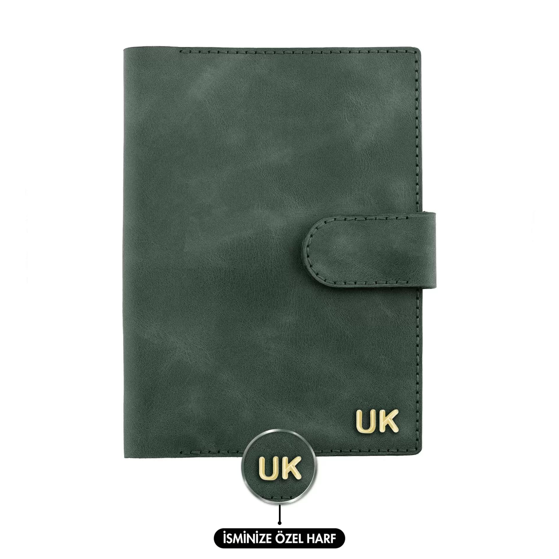 A5 Defter ve Ajanda Kılıfı - %100 Rainbow Deri - KO10001 - Haki
