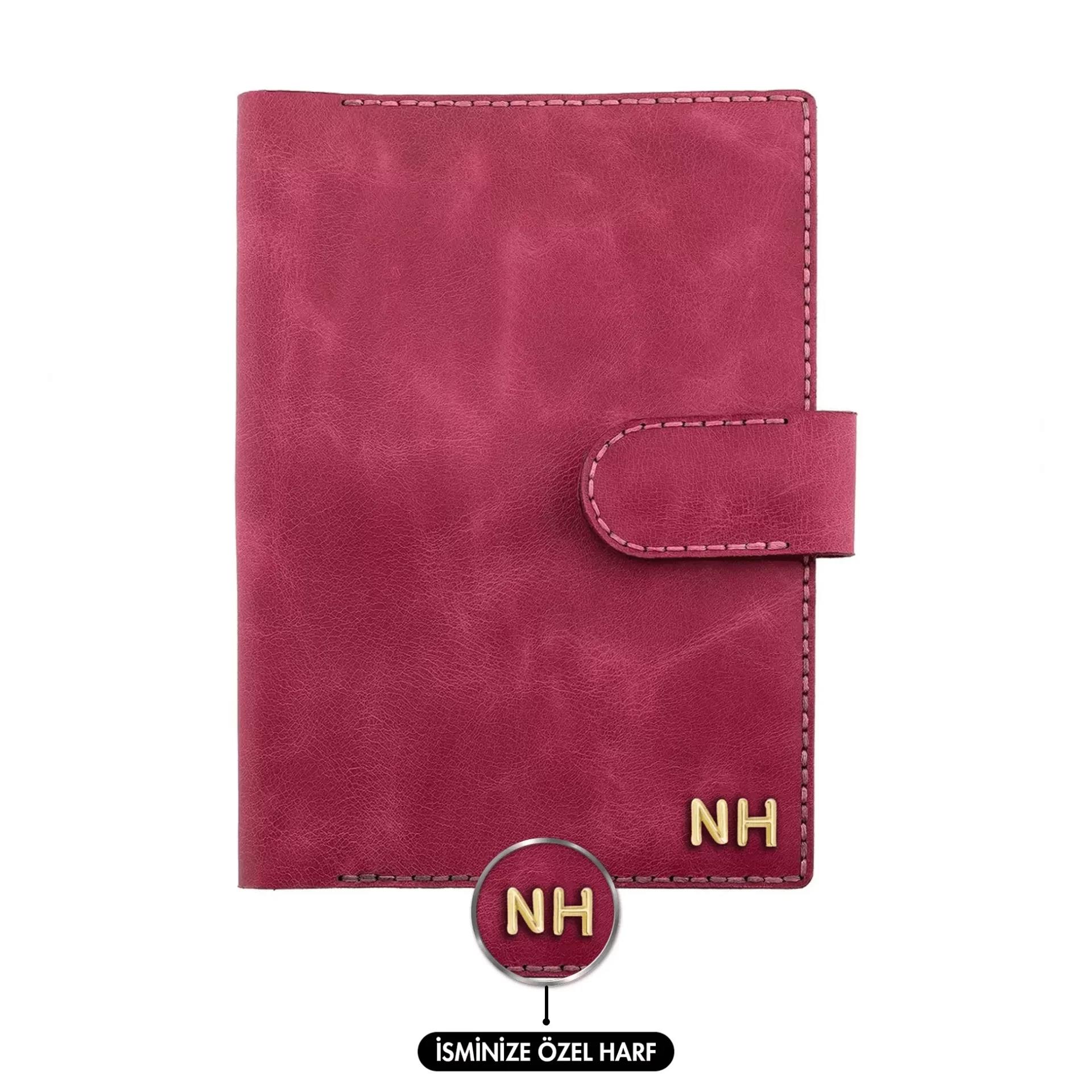 A5 Defter ve Ajanda Kılıfı - %100 Rainbow Deri - KO10001 - Fuşya
