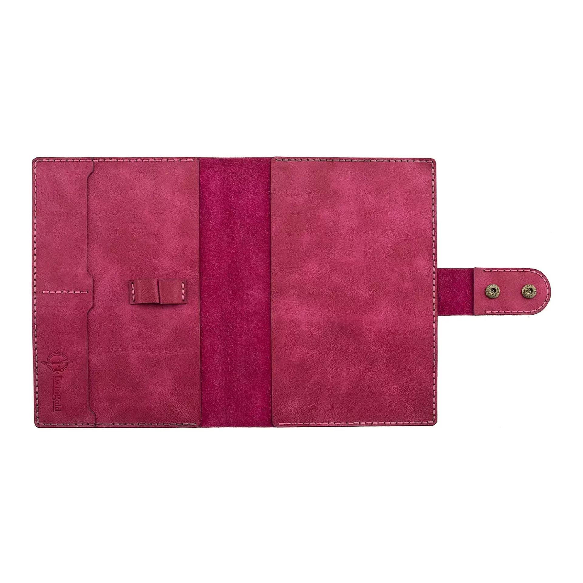 A5 Defter ve Ajanda Kılıfı - %100 Rainbow Deri - KO10001 - Fuşya