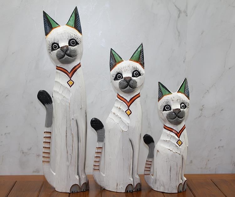 Ahşap 3'lü Kedi Seti 50 Cm