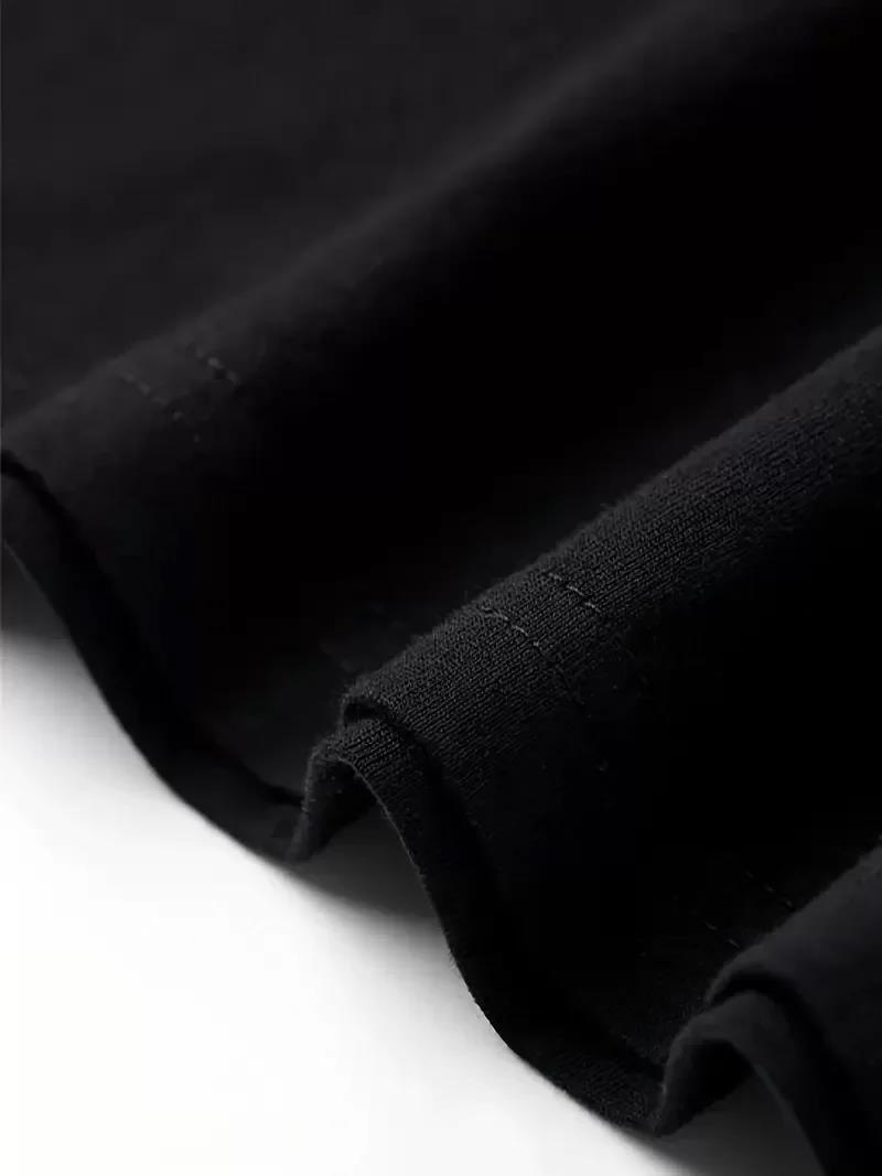 AICG Ön Arka Baskılı Bisiklet Yaka Kadın Oversize Bisiklet Yaka T-shirt - Siyah