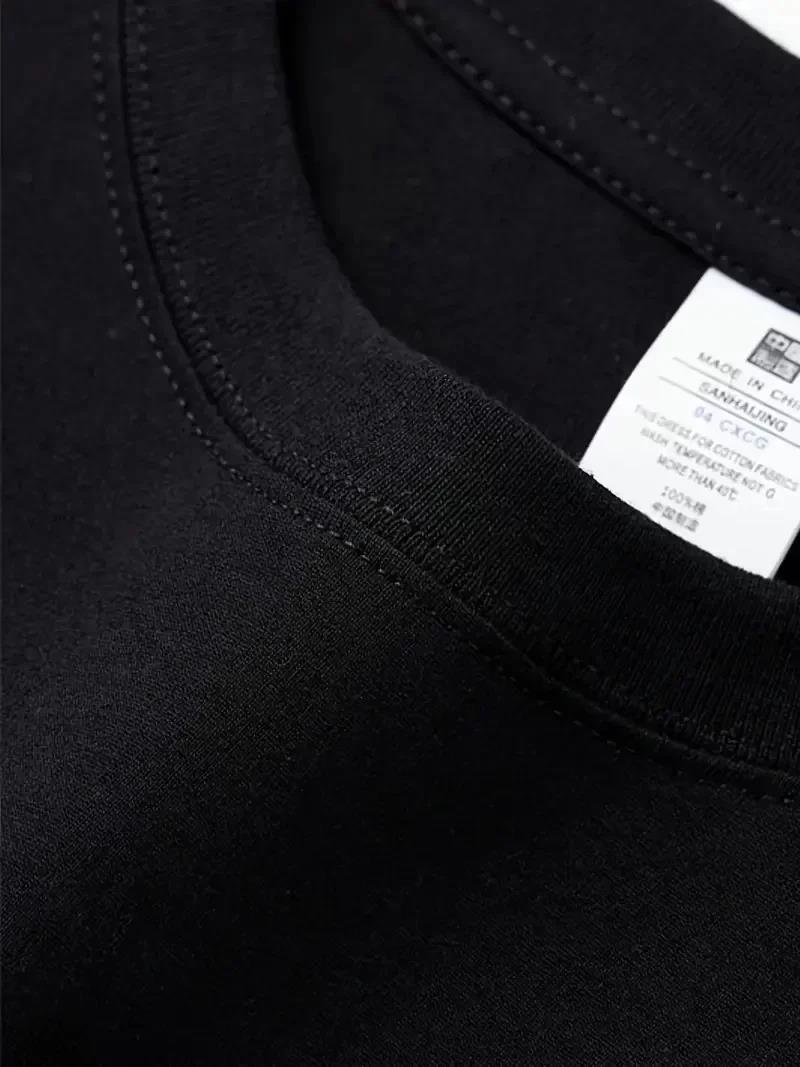 AICG Ön Arka Baskılı Bisiklet Yaka Kadın Oversize Bisiklet Yaka T-shirt - Siyah